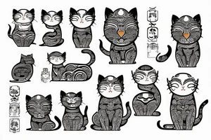 buddha cat tattoo idea