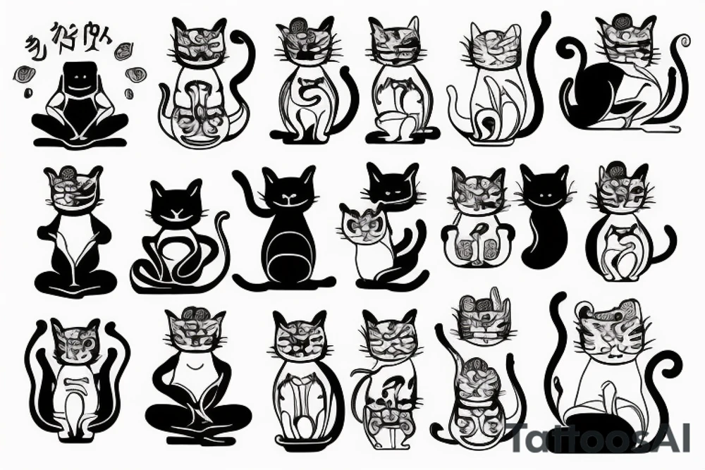 buddha cat tattoo idea
