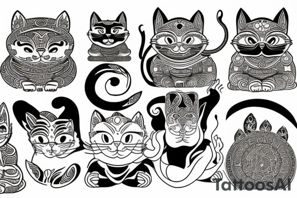 buddha cat tattoo idea