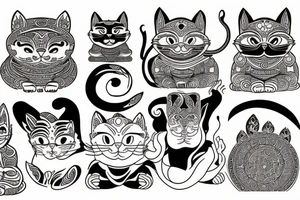 buddha cat tattoo idea