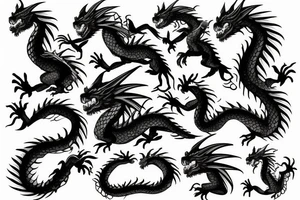 Really strong dragon with some fire around tattoo idea
