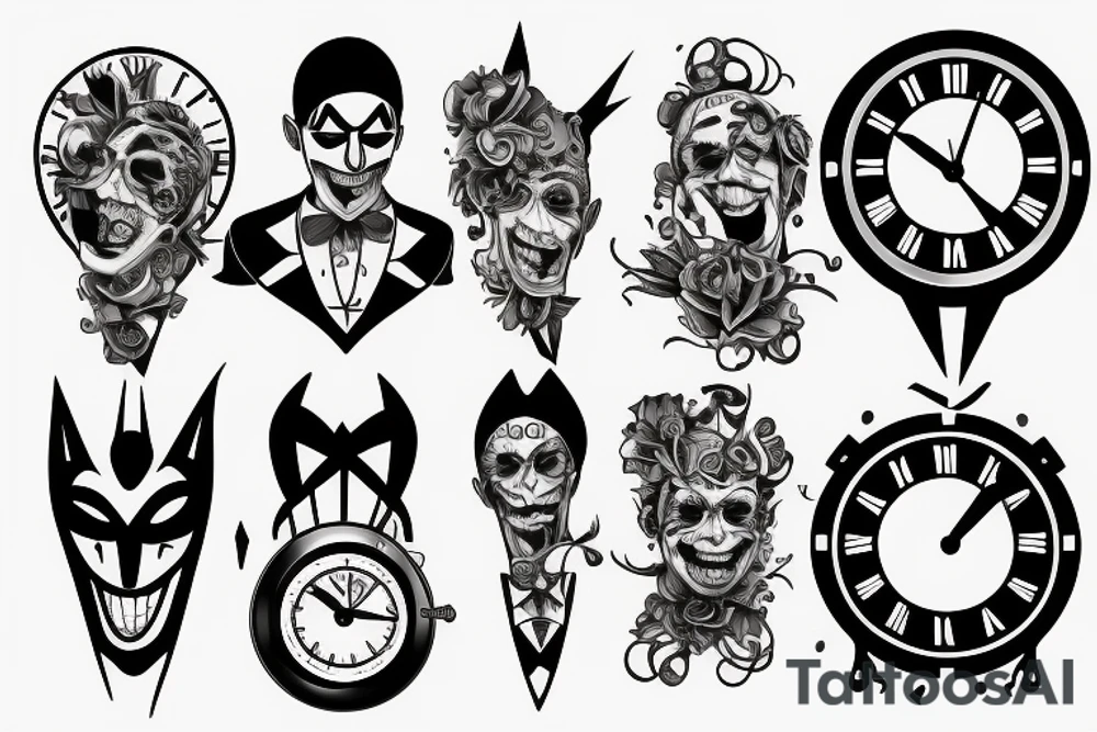 Clock moyo yoyo joker tattoo idea