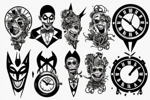 Clock moyo yoyo joker tattoo idea