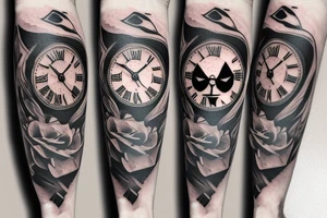 Clock with joker tattoo idea