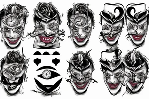 Clock with joker tattoo idea