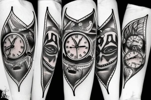 Clock with joker tattoo idea