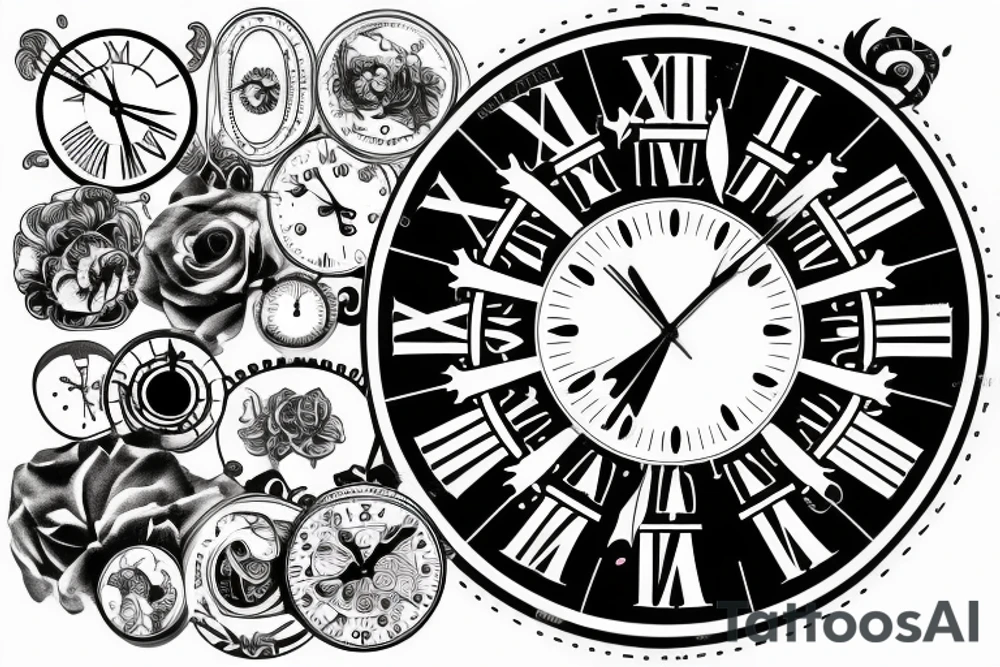 Clock with joker tattoo idea