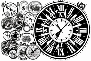 Clock with joker tattoo idea