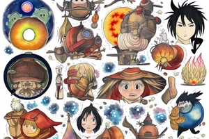 Calcifer hayao Miyazaki howls moving castle star children tattoo idea