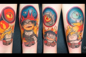 Calcifer hayao Miyazaki howls moving castle star children tattoo idea