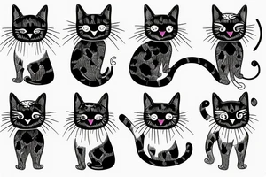 cat with two heads diprosophy tattoo idea