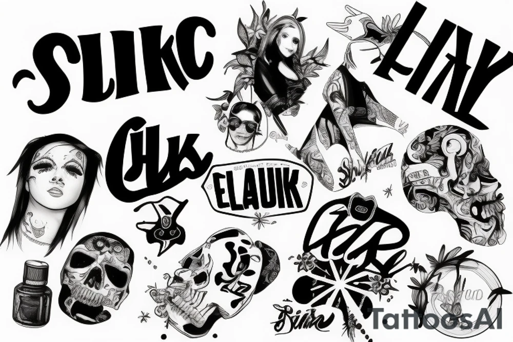 Blink 182 tattoo sketch with lyrics tattoo idea