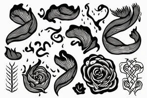 Ship on fire tattoo idea