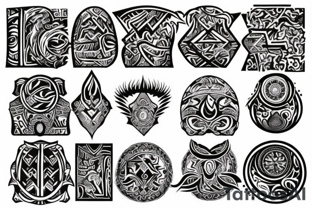 Tribal tattoo centered around fire tattoo idea