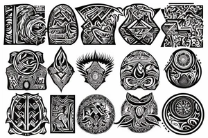 Tribal tattoo centered around fire tattoo idea