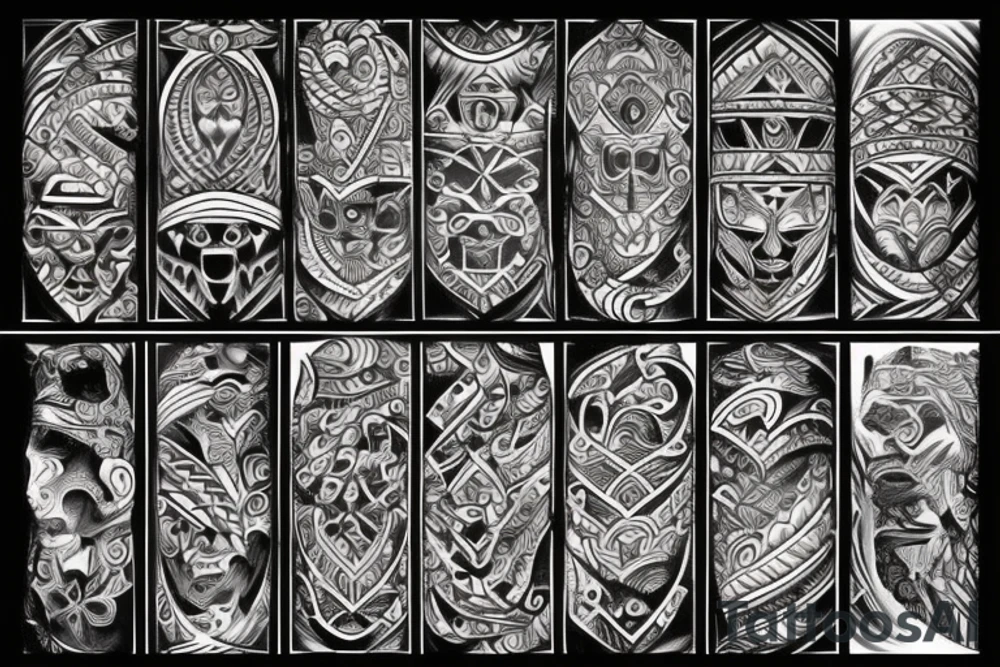 Tribal tattoo centered around fire tattoo idea