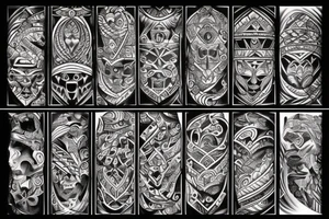 Tribal tattoo centered around fire tattoo idea