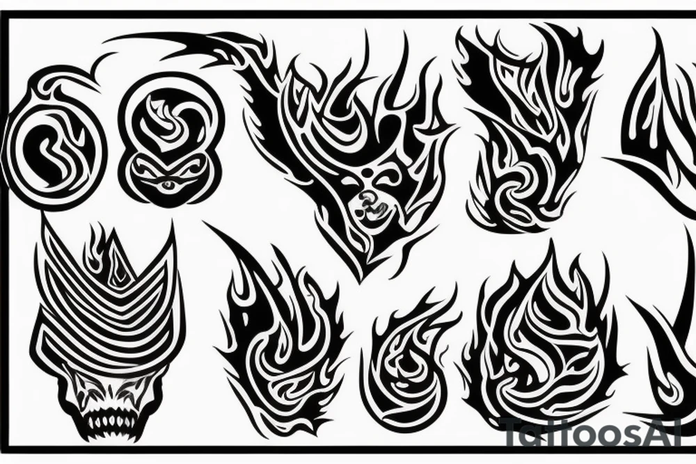 Boat on fire tattoo idea