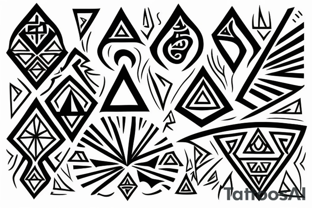 Geometric fire element tattoo idea