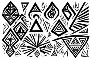 Geometric fire element tattoo idea
