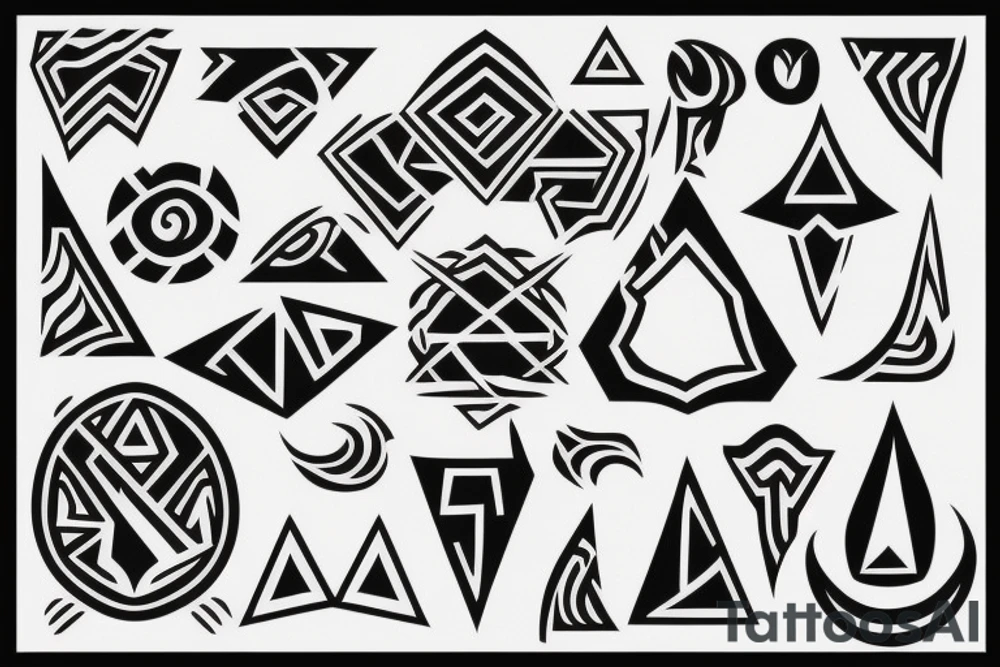 Geometric fire element tattoo idea