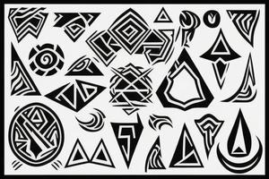 Geometric fire element tattoo idea