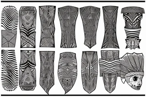Geometric fire patterned tattoo idea