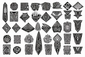 Geometric fire patterned tattoo idea