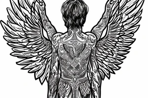 greek male with wings tattoo idea