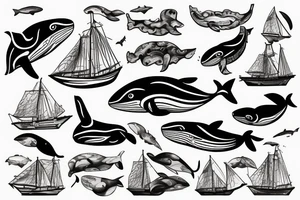 whale merged with an old sailing ship tattoo idea