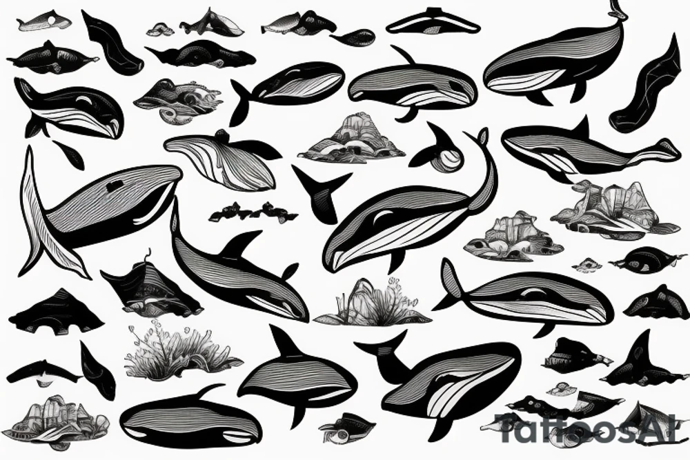 whale merged with an old sailing ship tattoo idea
