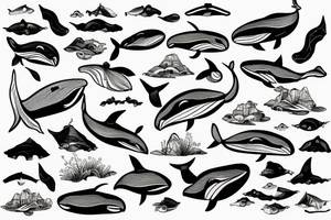 whale merged with an old sailing ship tattoo idea