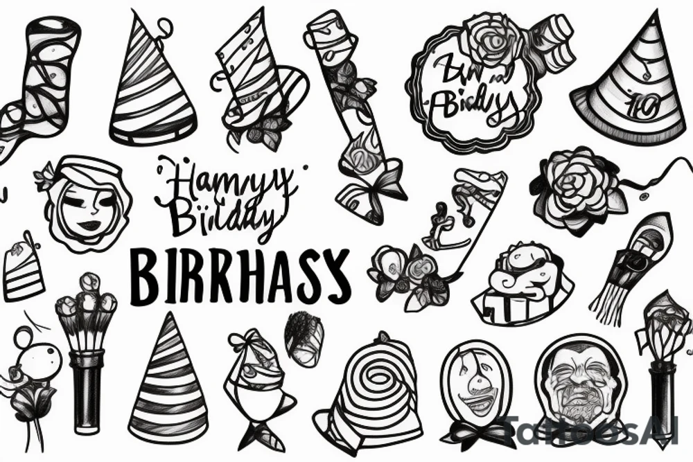 Family birthdays in line tattoo idea