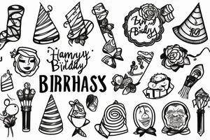 Family birthdays in line tattoo idea