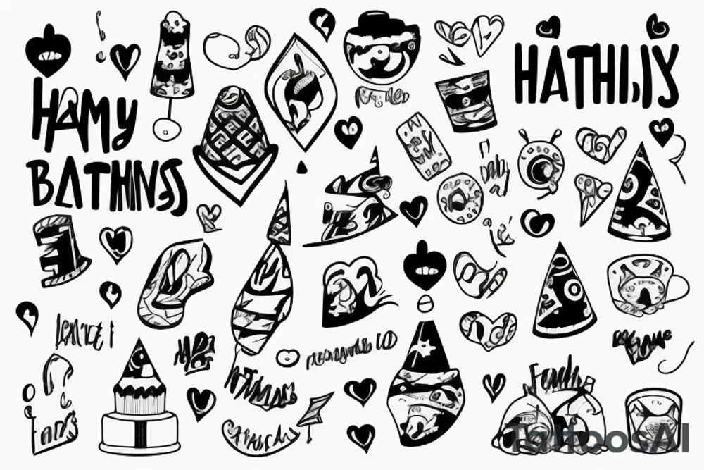 Family birthdays in line tattoo idea