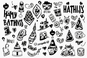 Family birthdays in line tattoo idea