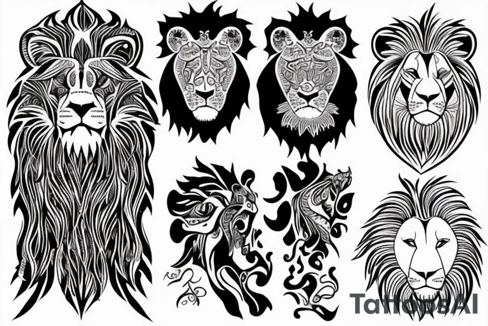 Lion with blue eyes tattoo idea