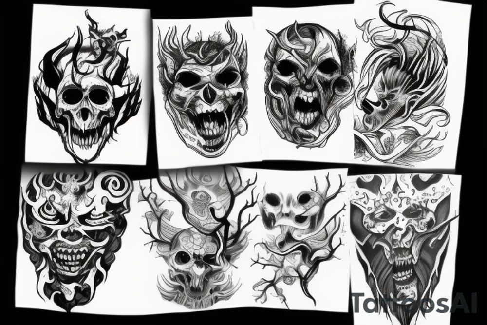 Demonic ghost tattoo idea