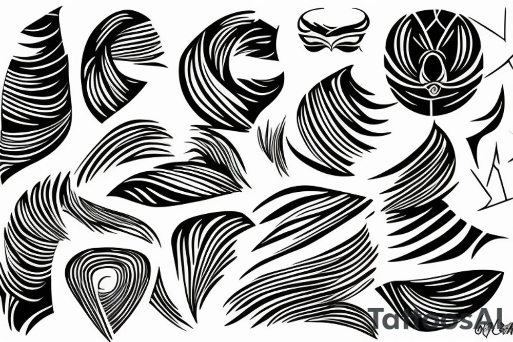 abstract, line, tech, binari tattoo idea