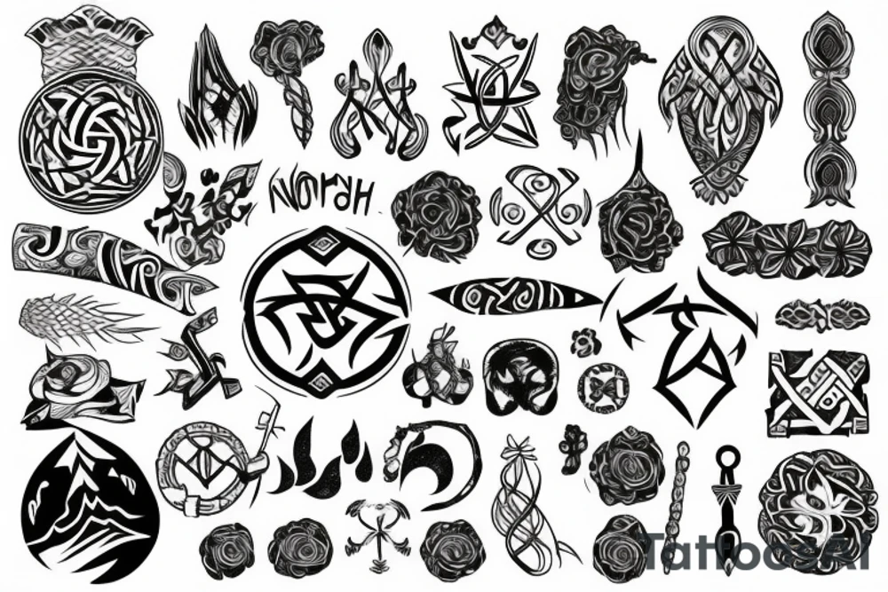 nordic symbols tattoo idea
