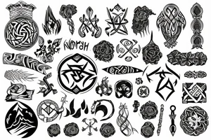 nordic symbols tattoo idea