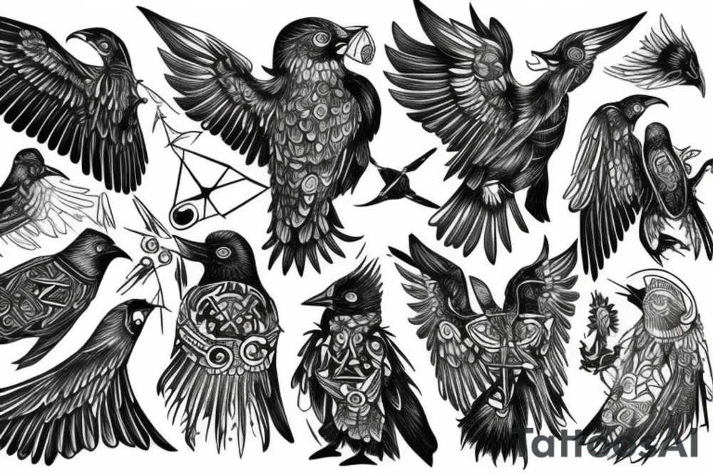 hugin and munin and fenix tattoo idea