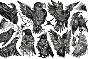 hugin and munin and fenix tattoo idea