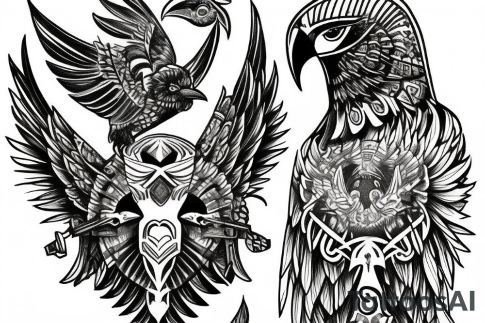 hugin and munin and fenix tattoo idea