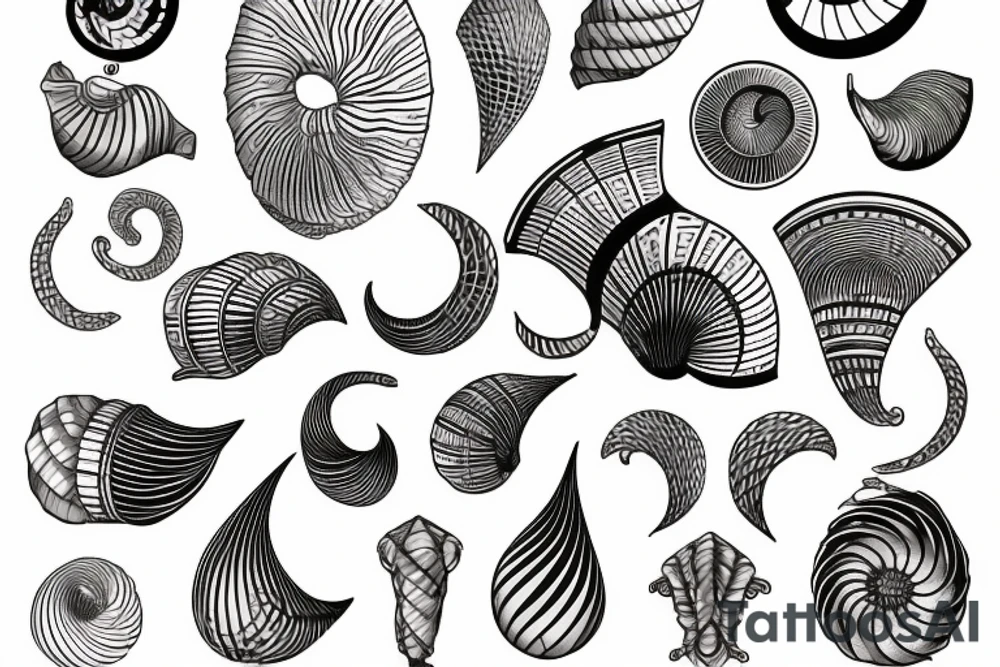 Nautilus shell with golden ratio tattoo idea