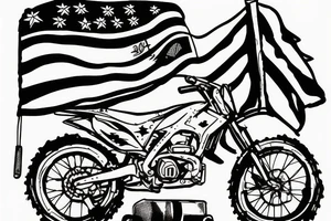 Canadian flag draped over dirtbike tattoo idea