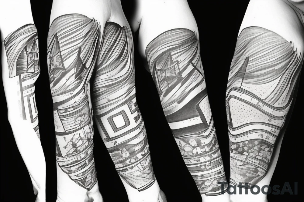 Canadian flag draped over dirtbike tattoo idea