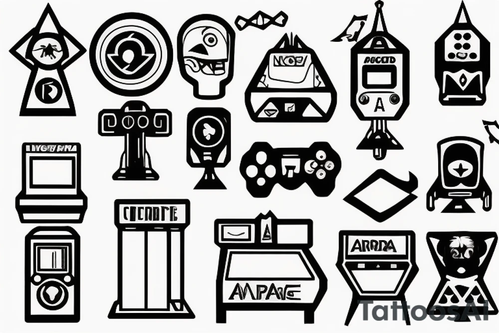 arcade game sprites tattoo idea