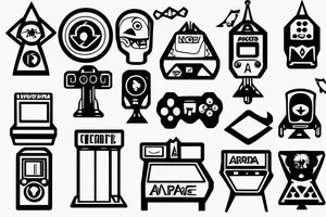 arcade game sprites tattoo idea