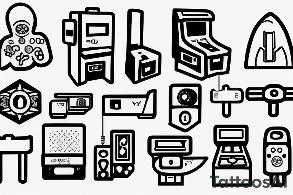 arcade game sprites tattoo idea